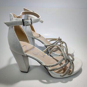 Sugar Women's Size 10M‎ Petal White Shimmer Block Heels NWOT